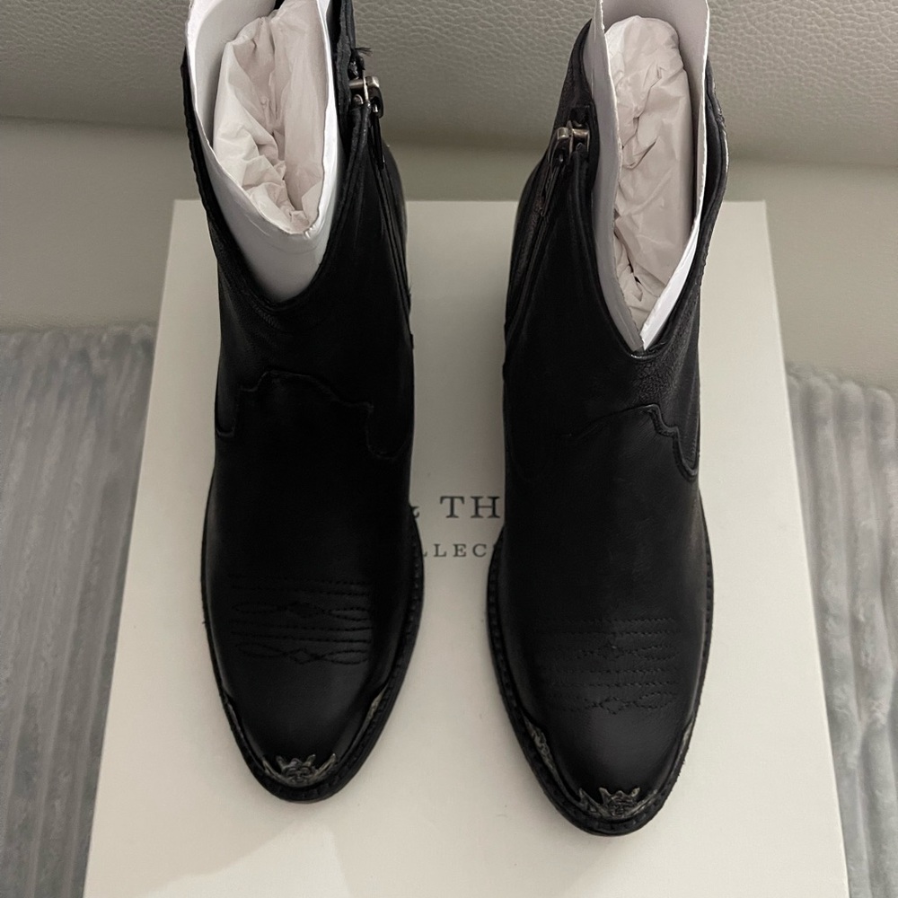 Spell & The Gypsy Black Leather Cowboy Boots